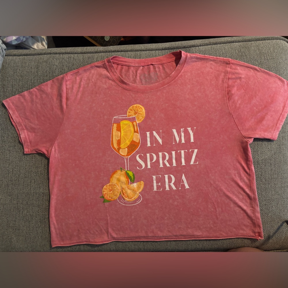 Pink Graphic Crop Tee